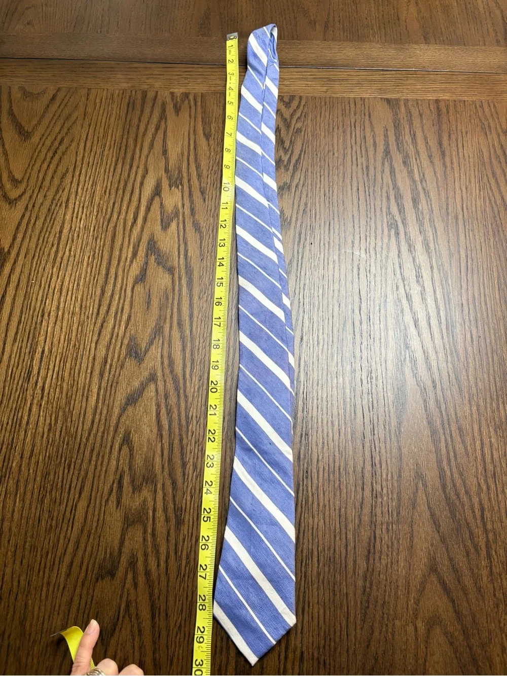 Ralph Lauren Lavender and White Striped Silk Tie #878CL